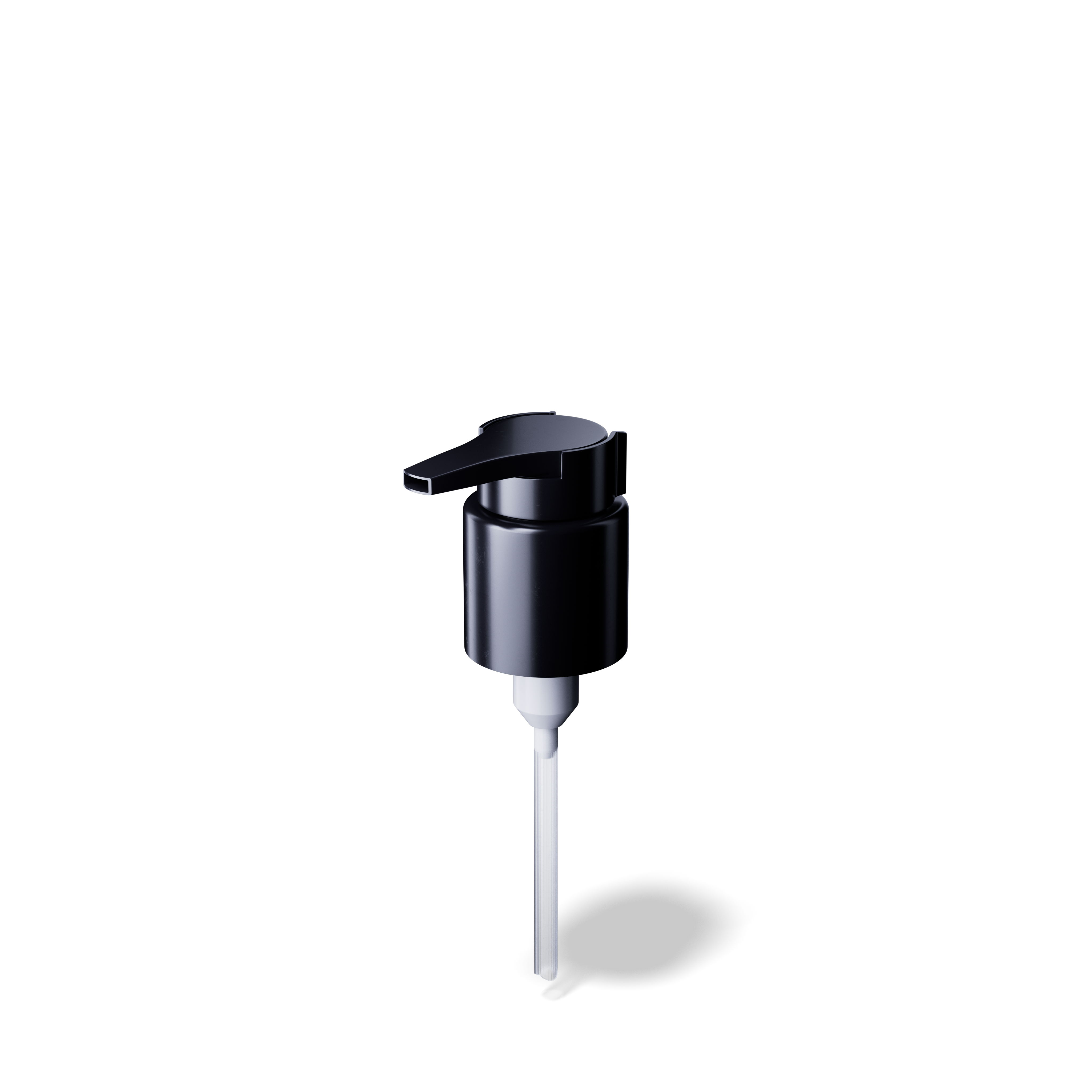 Lena Pump cap, Extended Nozzle, 24/410, PP, black, dose 0.50 ml, security clip (Virgo 50)