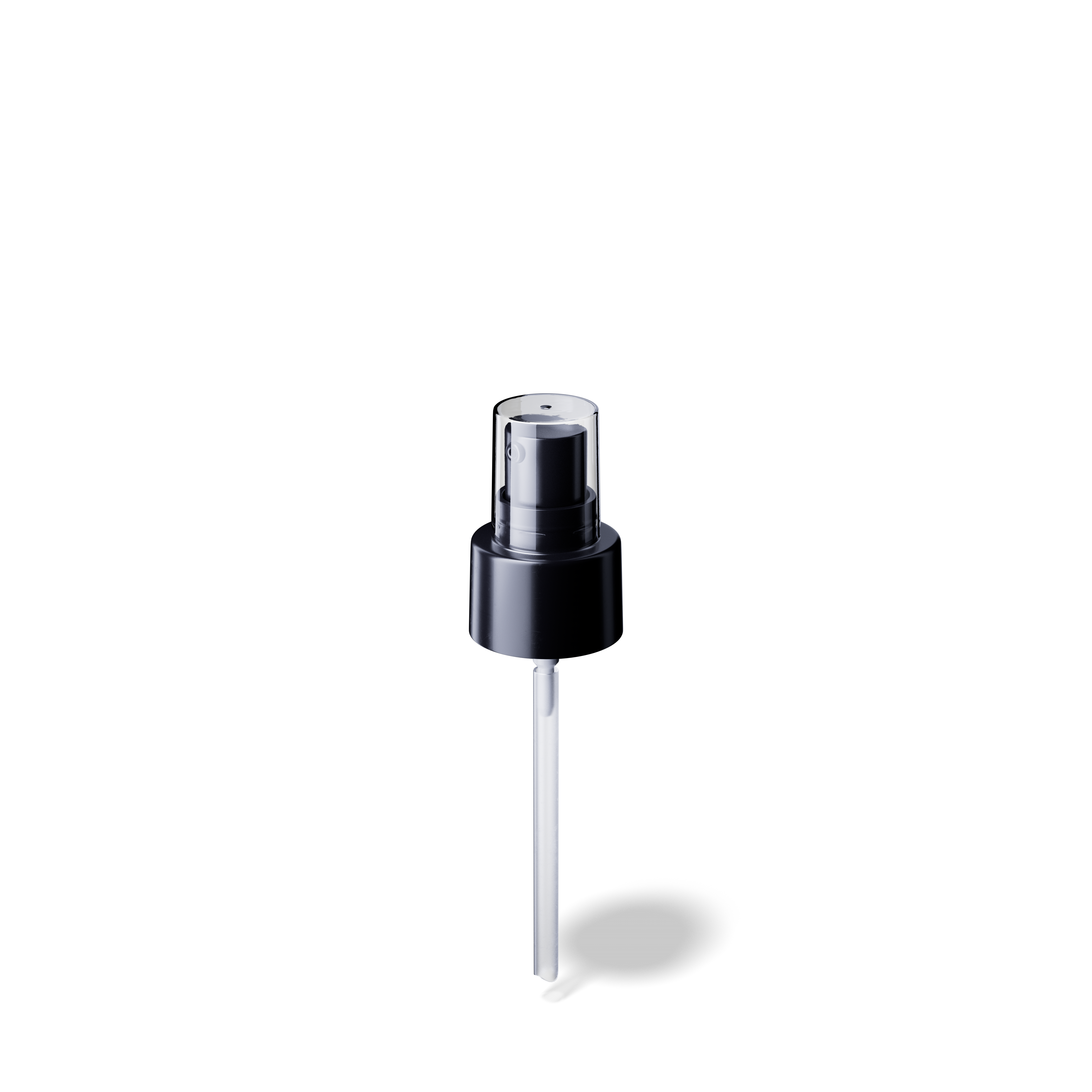 Neva Pump cap, 24/410, PP black, dose 0.19 ml, transparent overcap (Virgo 50)