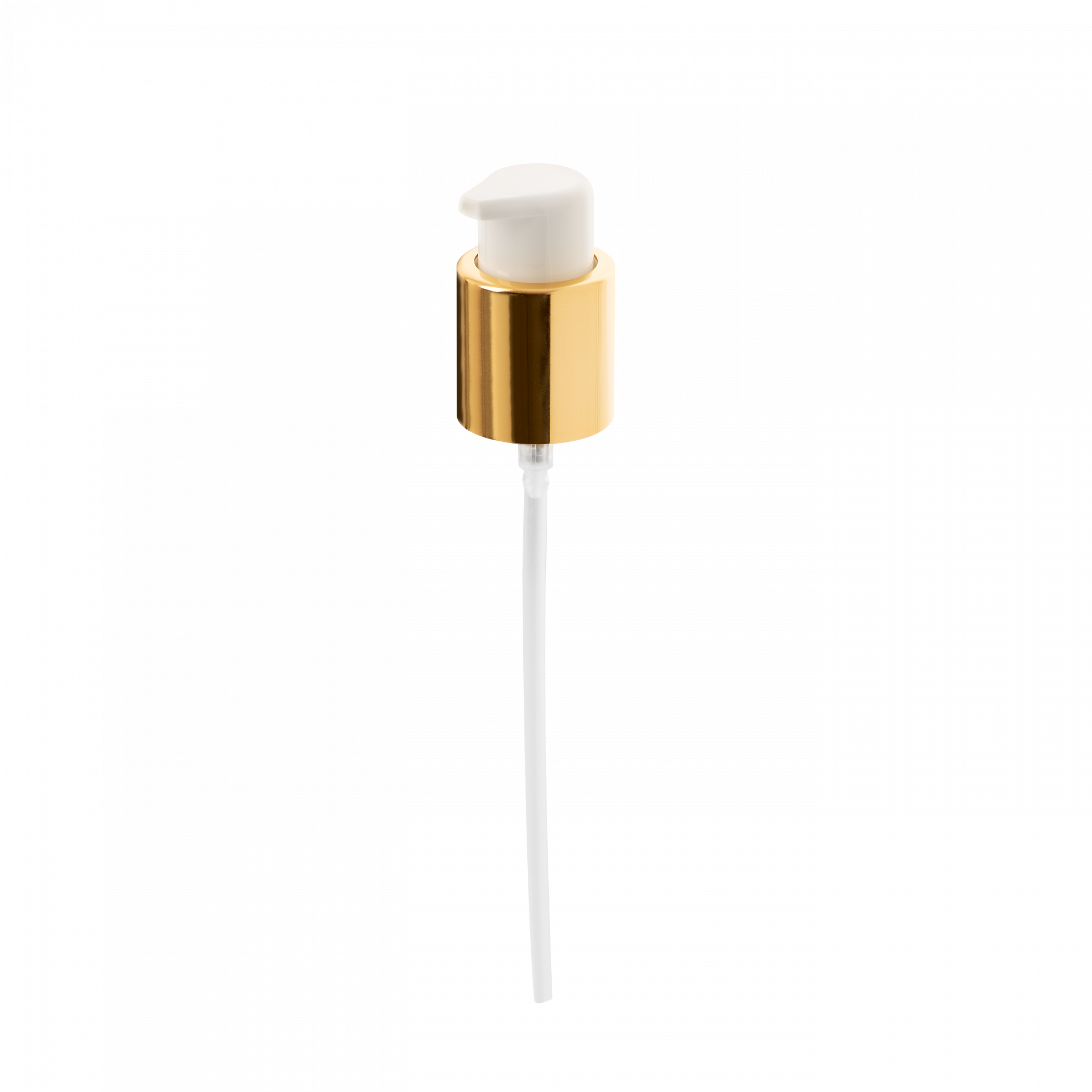 Lotion pump PZL 24/410, PP/metal, gold shiny collar, dose 0.25ml, twist-lock (Virgo/Draco 200)
