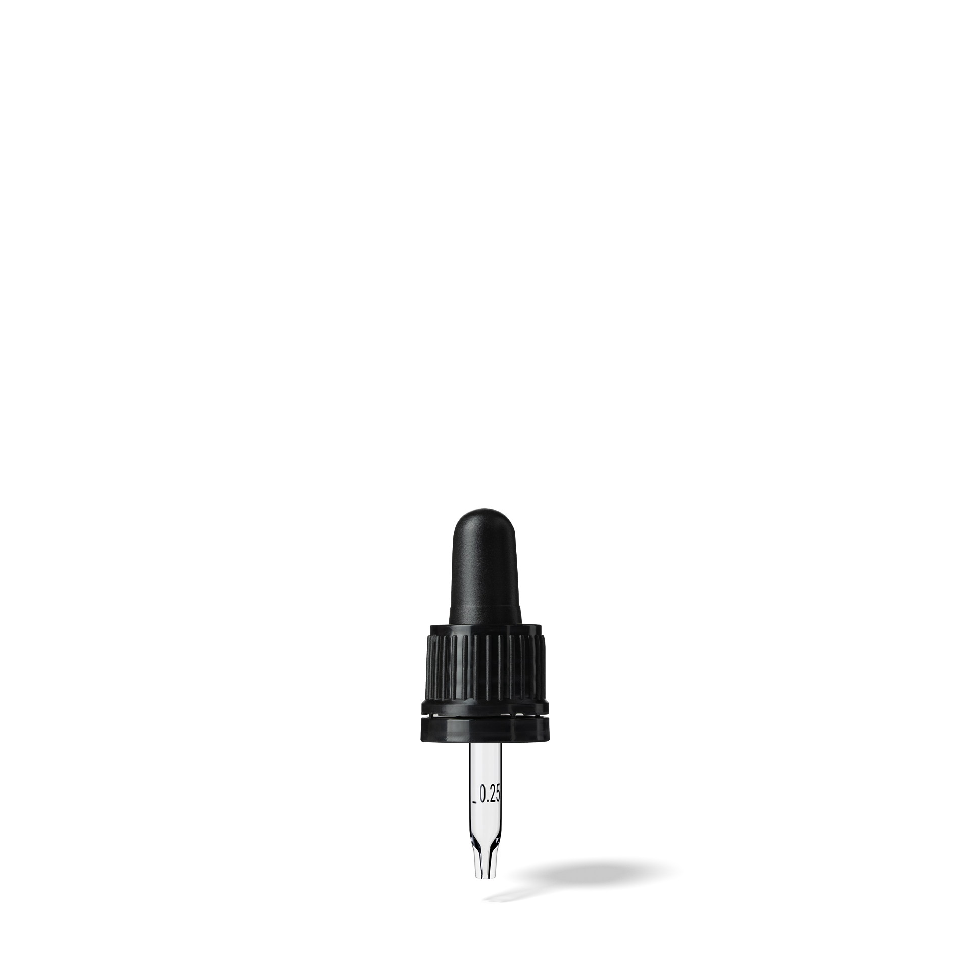 Oswego Pipette, TE, DIN18, black, TPEs, dose 0.7 ml, conical tip (Orion 5) grad. b-A01