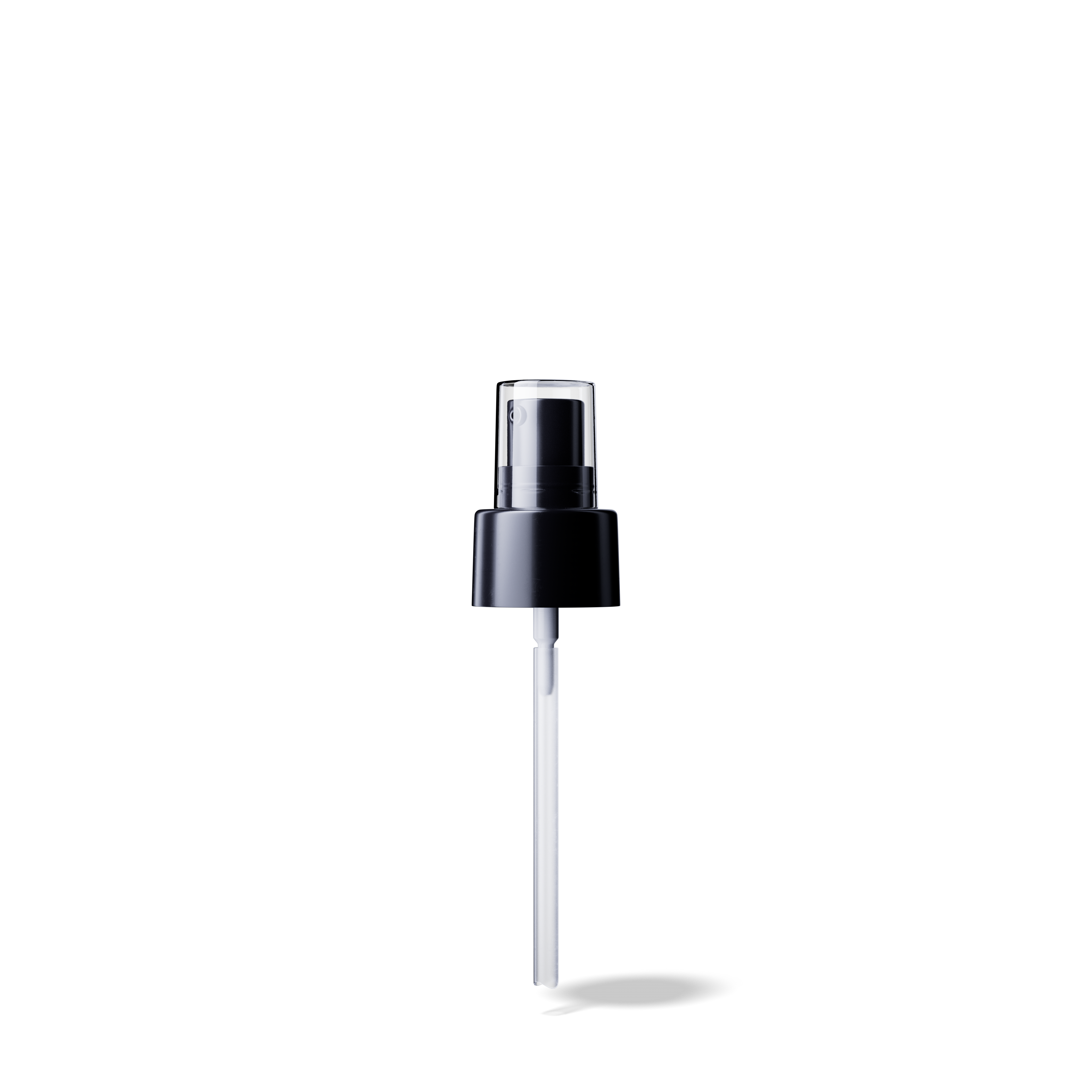 Neva Pump cap, 24/410, PP black, dose 0.19 ml, transparent overcap (Virgo 50)