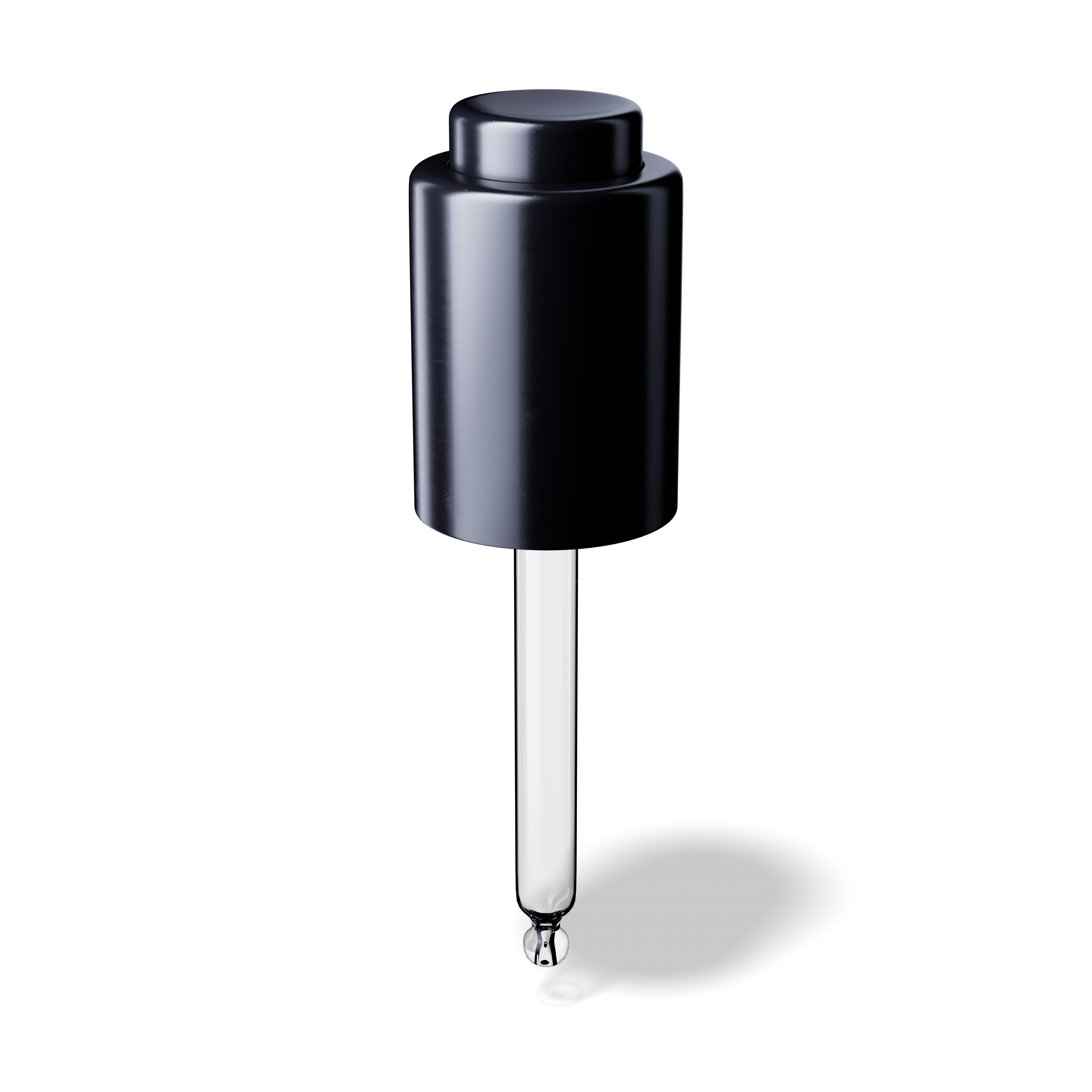 Panama Pipette, Push-button, 18/415, black, Nitrile, dose 0.35 ml, straight ball (Virgo 30)