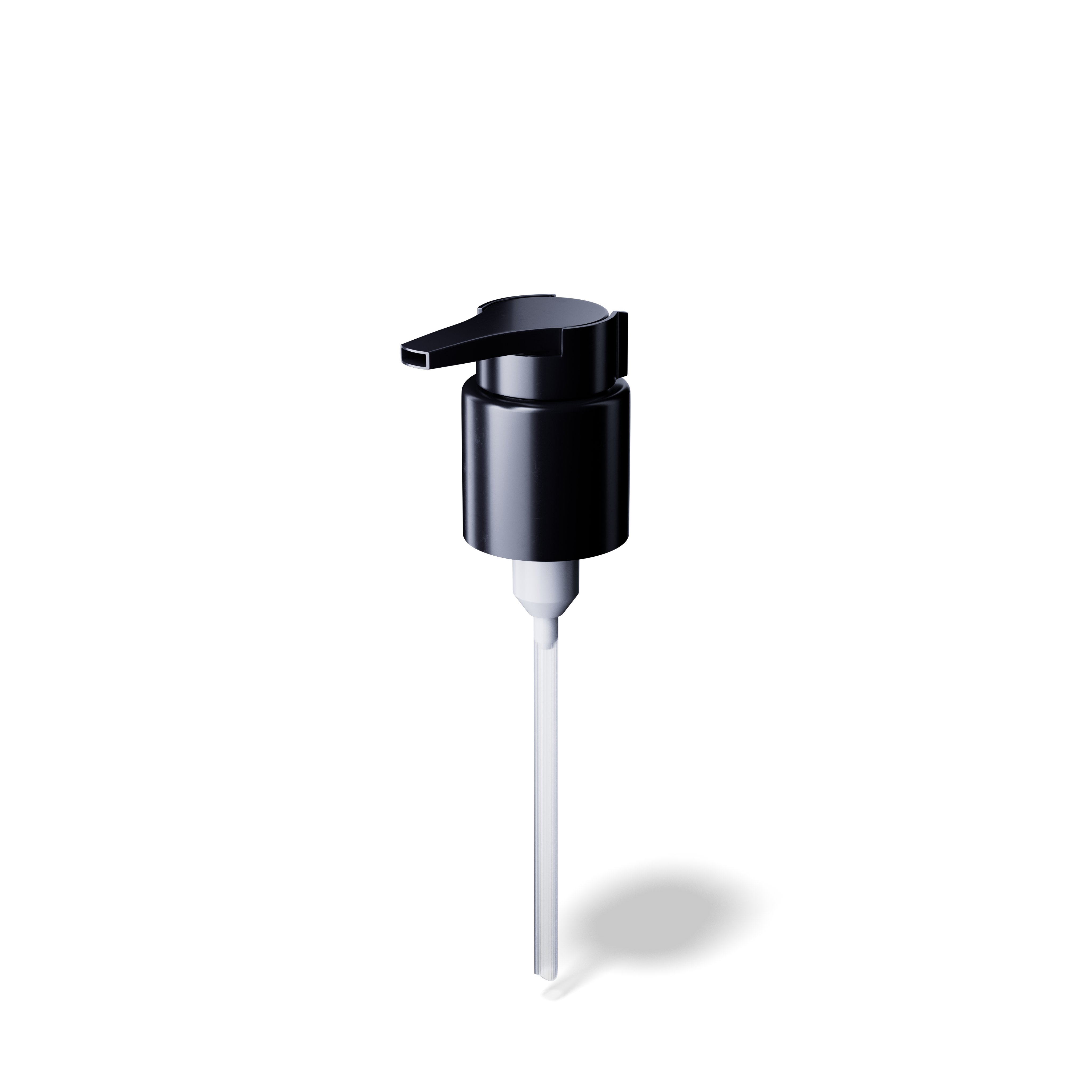 Lena Pump cap, Extended Nozzle, 24/410, PP, black, dose 0.50 ml, security clip (Virgo 100)
