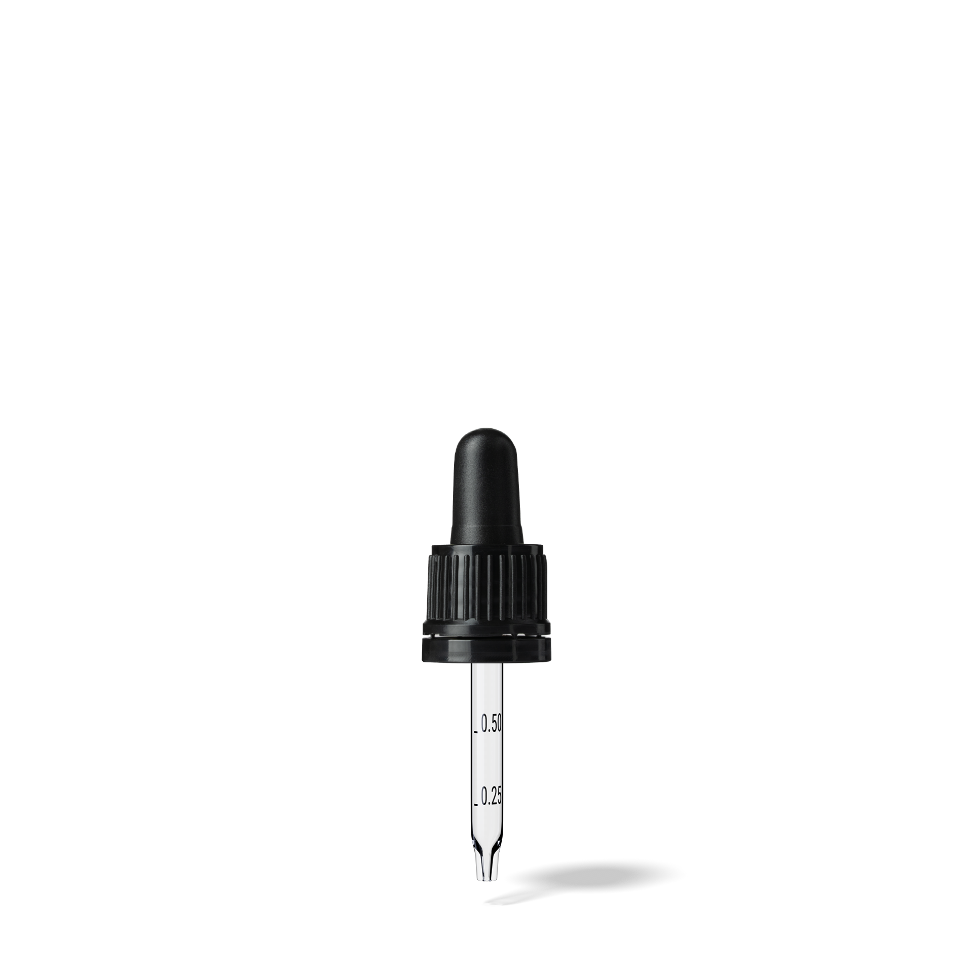 Oswego Pipette, TE, DIN18, black, TPEs, dose 0.7 ml, conical tip (Orion 10) grad. b-A01