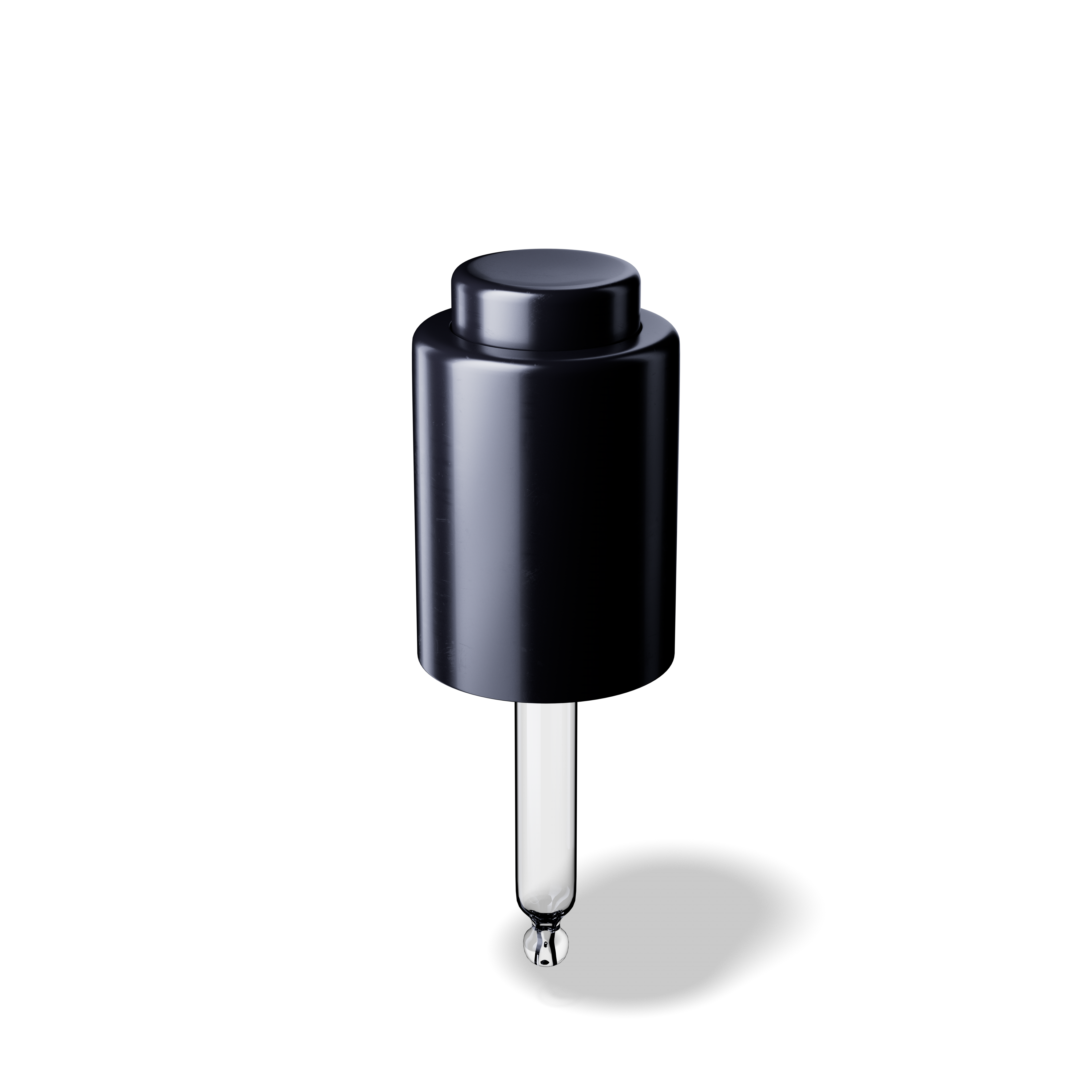 Panama Pipette, Push-button, 18/415, black, Nitrile, dose 0.35 ml, straight ball (Virgo 15)