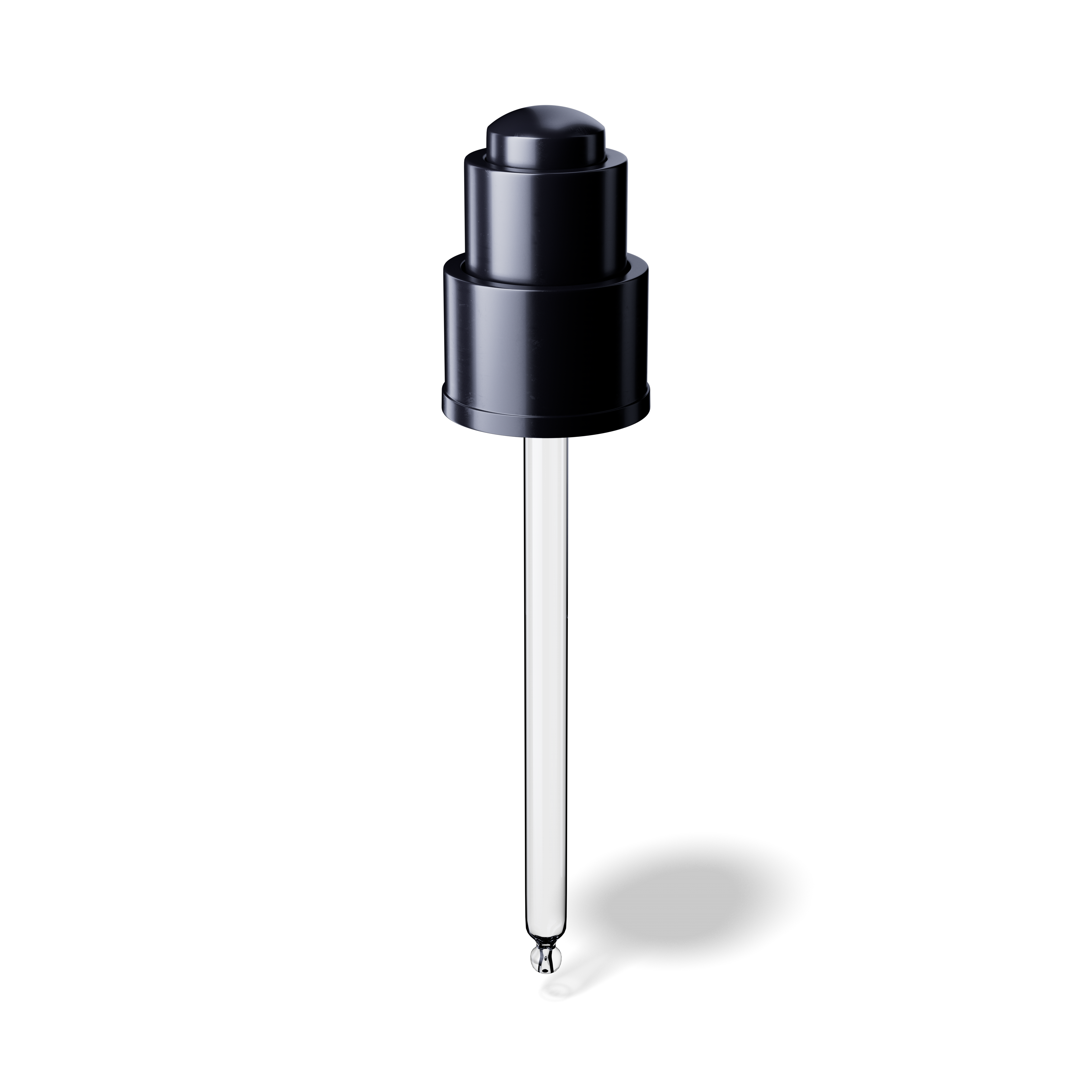 Panama Pipette, Push-button, 24/410, black, Nitrile, dose 0.40 ml, straight ball (Virgo 100)