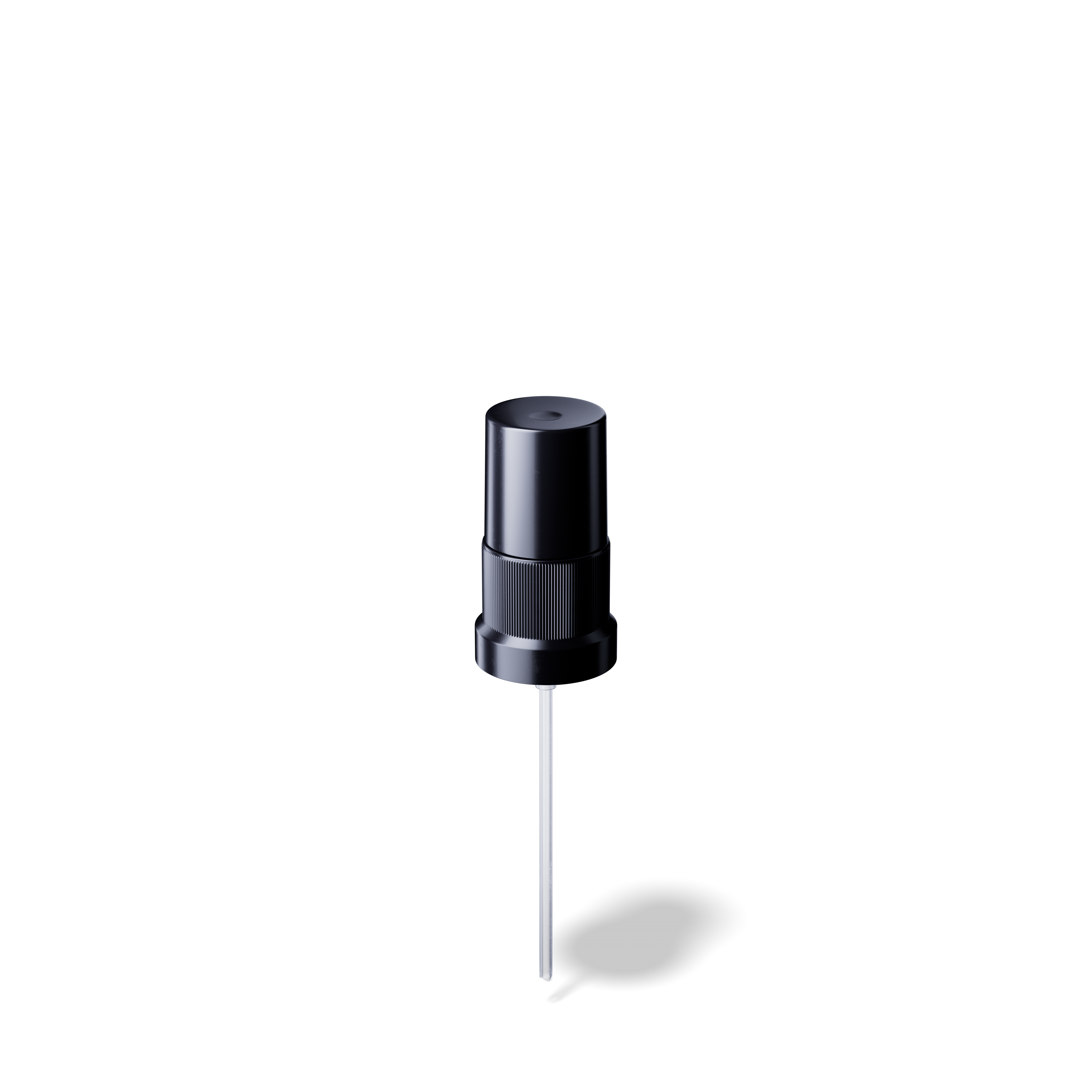 Mist sprayer Classic, DIN18, PP, black, ribbed, dose 0.14ml, black dot, black overcap (Orion 100)